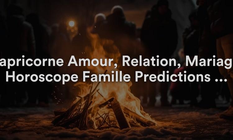 Capricorne Amour, Relation, Mariage, Horoscope Famille Prédictions 2022