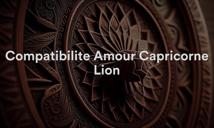 Compatibilité Amour Capricorne Lion
