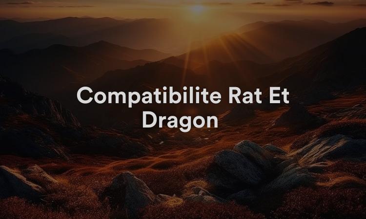Compatibilité Rat Et Dragon : Une Confiance Durable