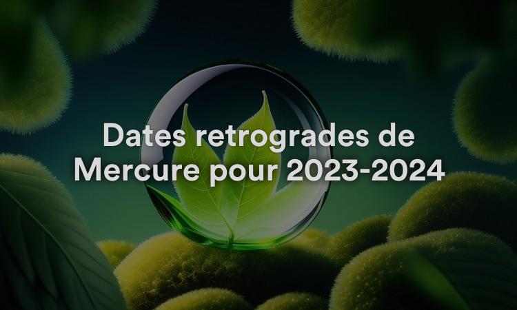 Dates rétrogrades de Mercure pour 2023-2024