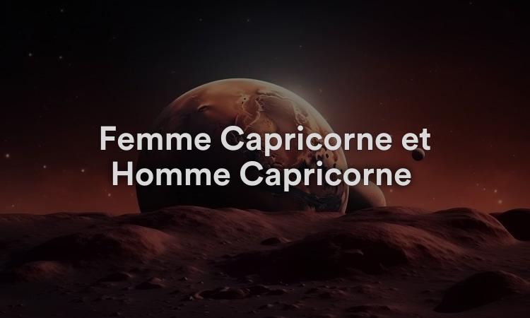 Femme Capricorne et Homme Capricorne Un match calme et harmonieux