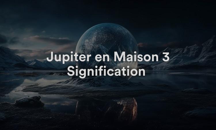 Jupiter en Maison 3 Signification : Représentation sociale