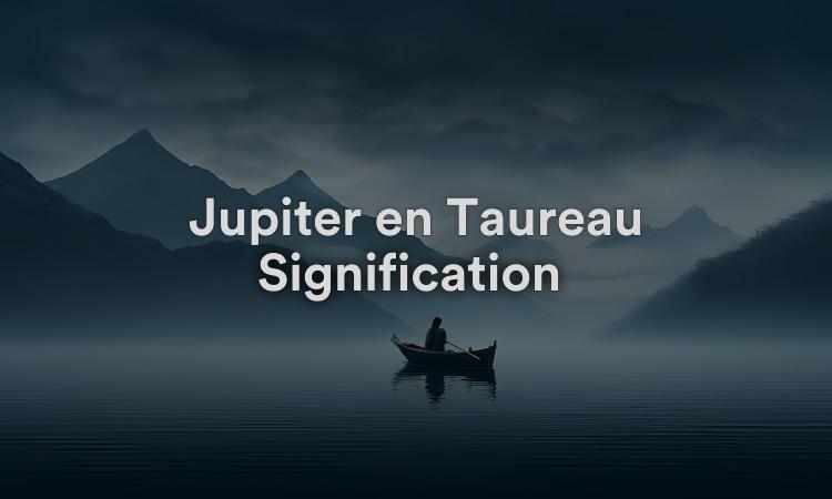 Jupiter en Taureau Signification : Sécurité financière