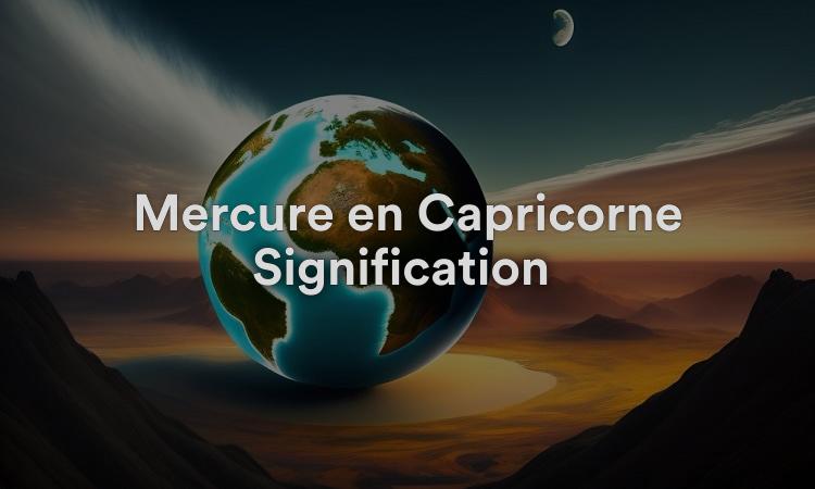 Mercure en Capricorne Signification : Audacieux et sûr
