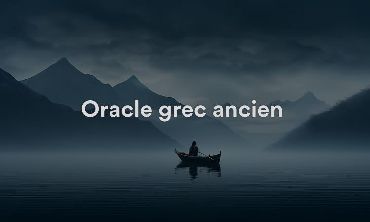 Oracle grec ancien La nature cyclique des choses