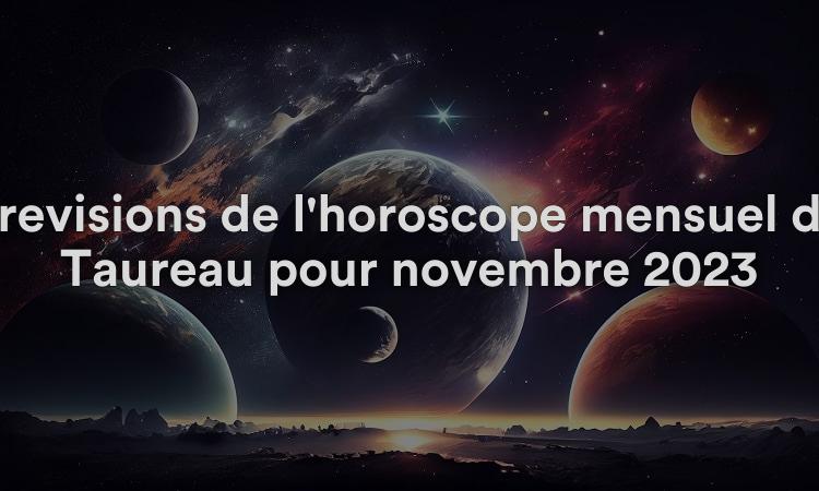 Prévisions de l'horoscope mensuel du Taureau pour novembre 2023