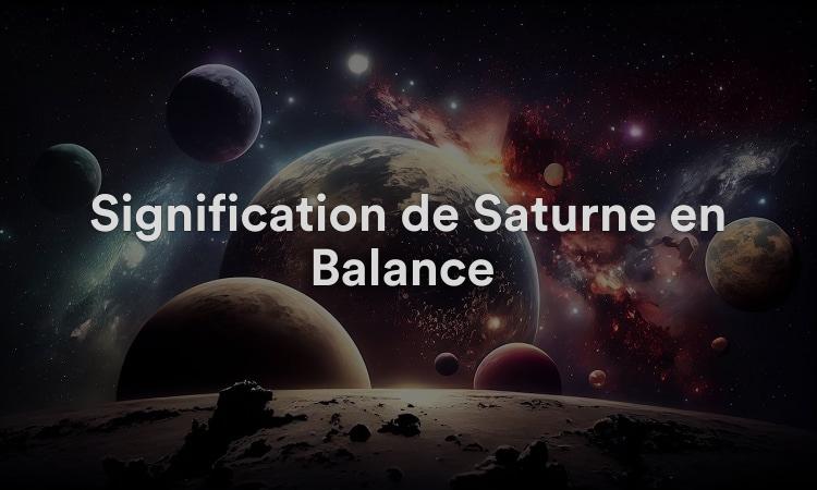 Signification de Saturne en Balance : atteignez l’équilibre dans votre vie