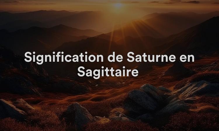 Signification de Saturne en Sagittaire : penser logiquement