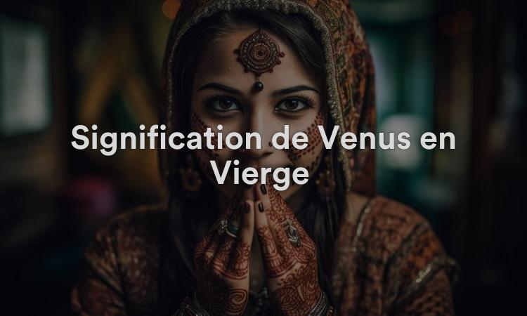 Signification de Vénus en Vierge : être organisé et réfléchi