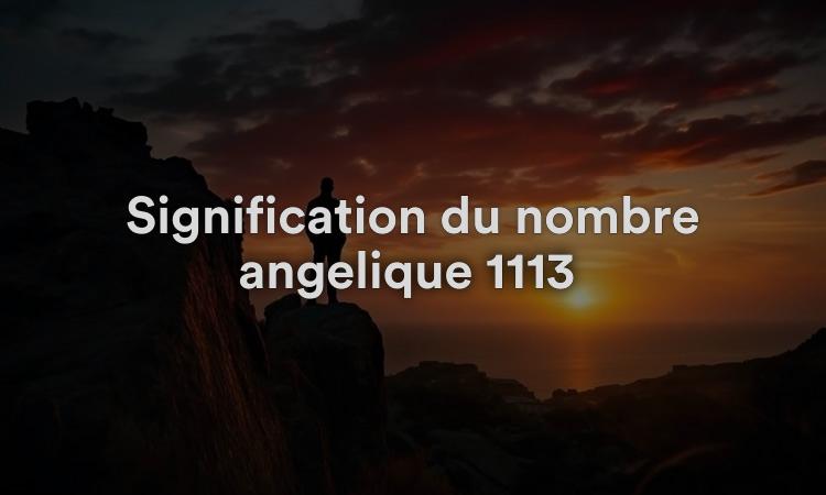 Signification du nombre angélique 1113 : guidance de l'univers