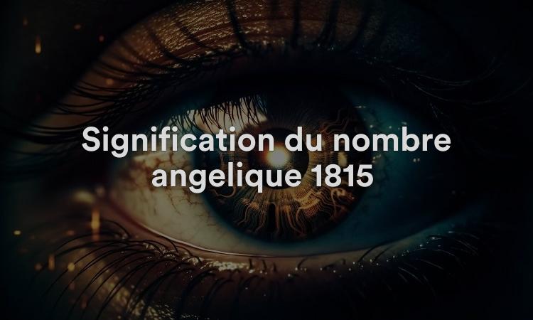 Signification du nombre angélique 1815 : réfléchissez plus profondément