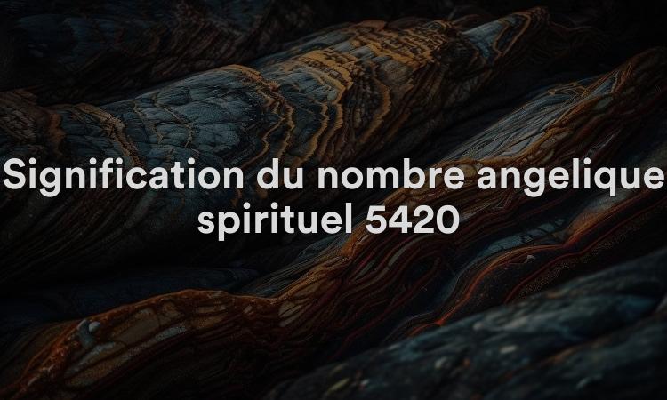 Signification du nombre angélique spirituel 5420 Que signifie voir 5420 dans la numérologie biblique ?