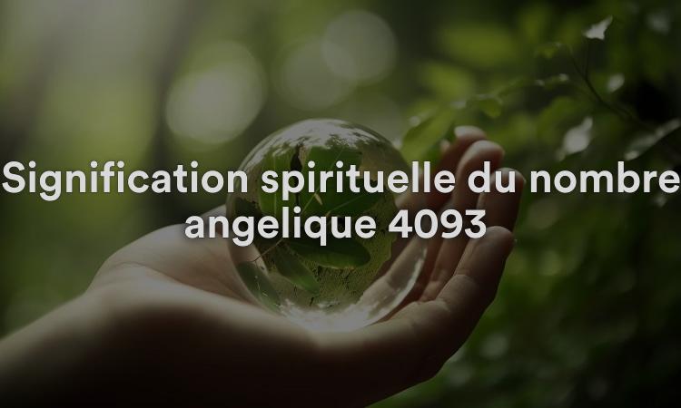 Signification spirituelle du nombre angélique 4093 Que signifie voir 4093 en numérologie et dans la Bible ?