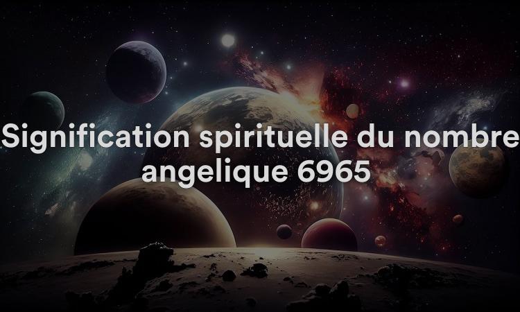 Signification spirituelle du nombre angélique 6965 Que signifie voir 6965 en numérologie et dans la Bible ?