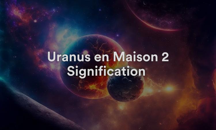 Uranus en Maison 2 Signification : Être responsable